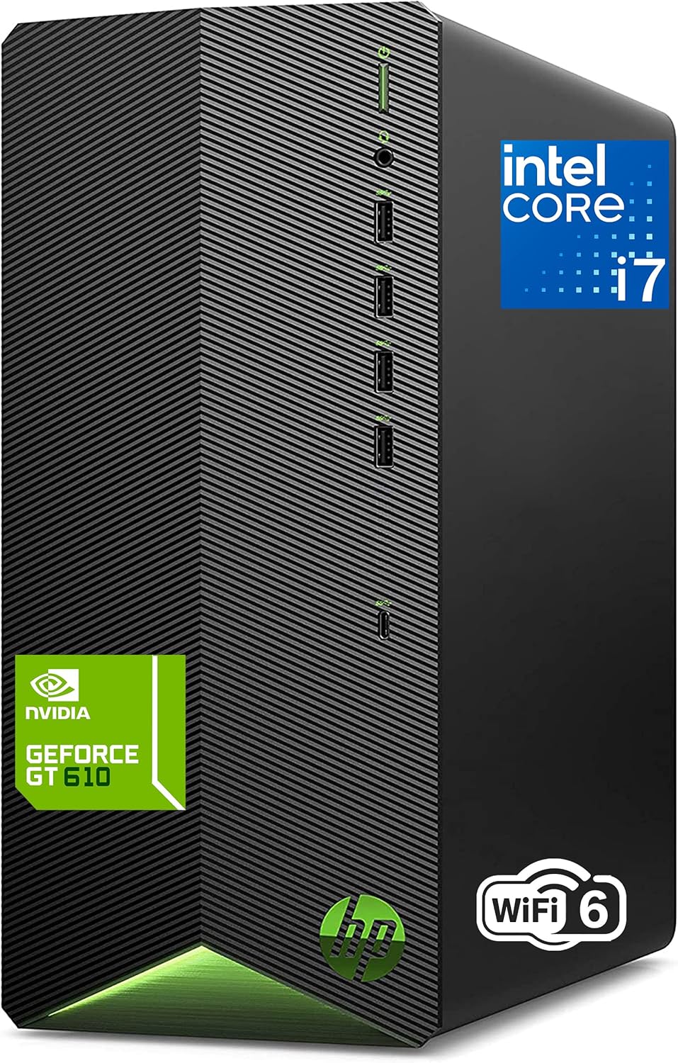 HP Desktop Computers Tower PC, Intel 8-Core i7-11700F, 32GB DDR4 RAM, 1TB PCIe SSD, GeForce GT 610 2GB, WiFi 6 & Bluetooth, HDMI, RJ-45, Keyboard & Mouse, Windows 11 Home, Jet Black