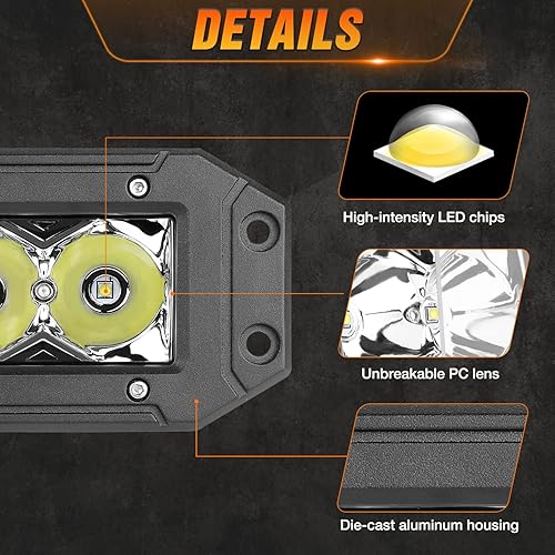 Miniatura 4 de 2 cápsulas LED de montaje empotrado, 80 W, 5 pulgadas, luces LED empotradas, luz de conducción todoterreno, luz de marcha atrás, iluminación de