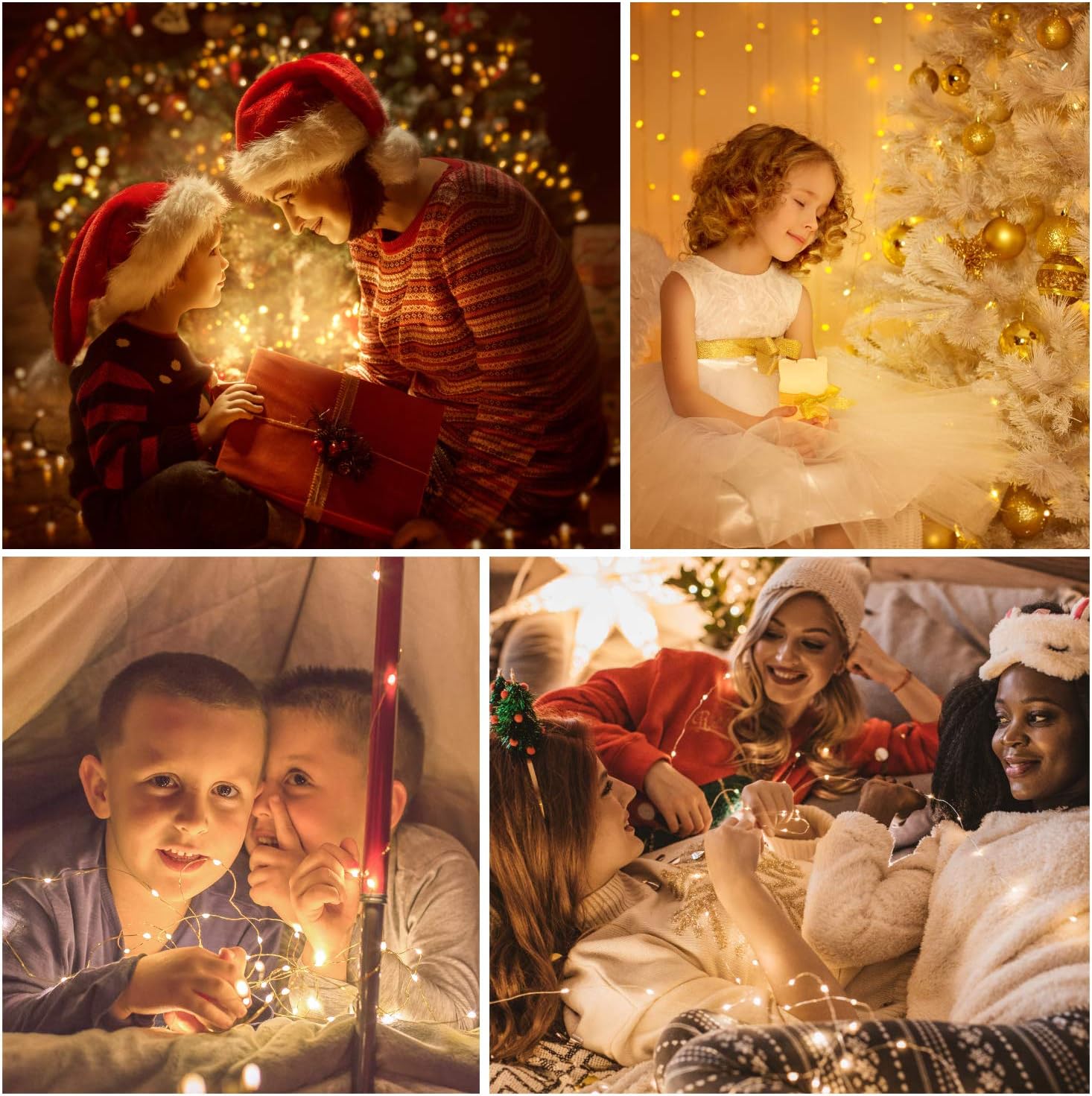 Kohree 3 Pack 100 LEDs Christmas String Light Battery Powered on 33ft Long Ultra Thin String Copper Wire, Decor Rope Flexible Light with Timer and Battery Box Perfect for Weddings, Tree, Party, Xmas