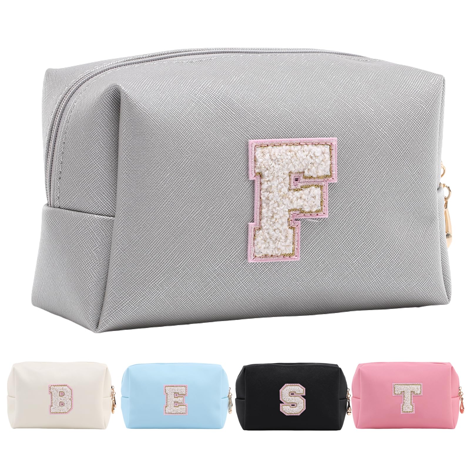 Personalized Makeup Bag,Waterproof Travel Makeup Pouch Cosmetic Bag Birthday Gift for Women Mom，Bride Bridesmaid Cosmetic Bag A-Z — view 117