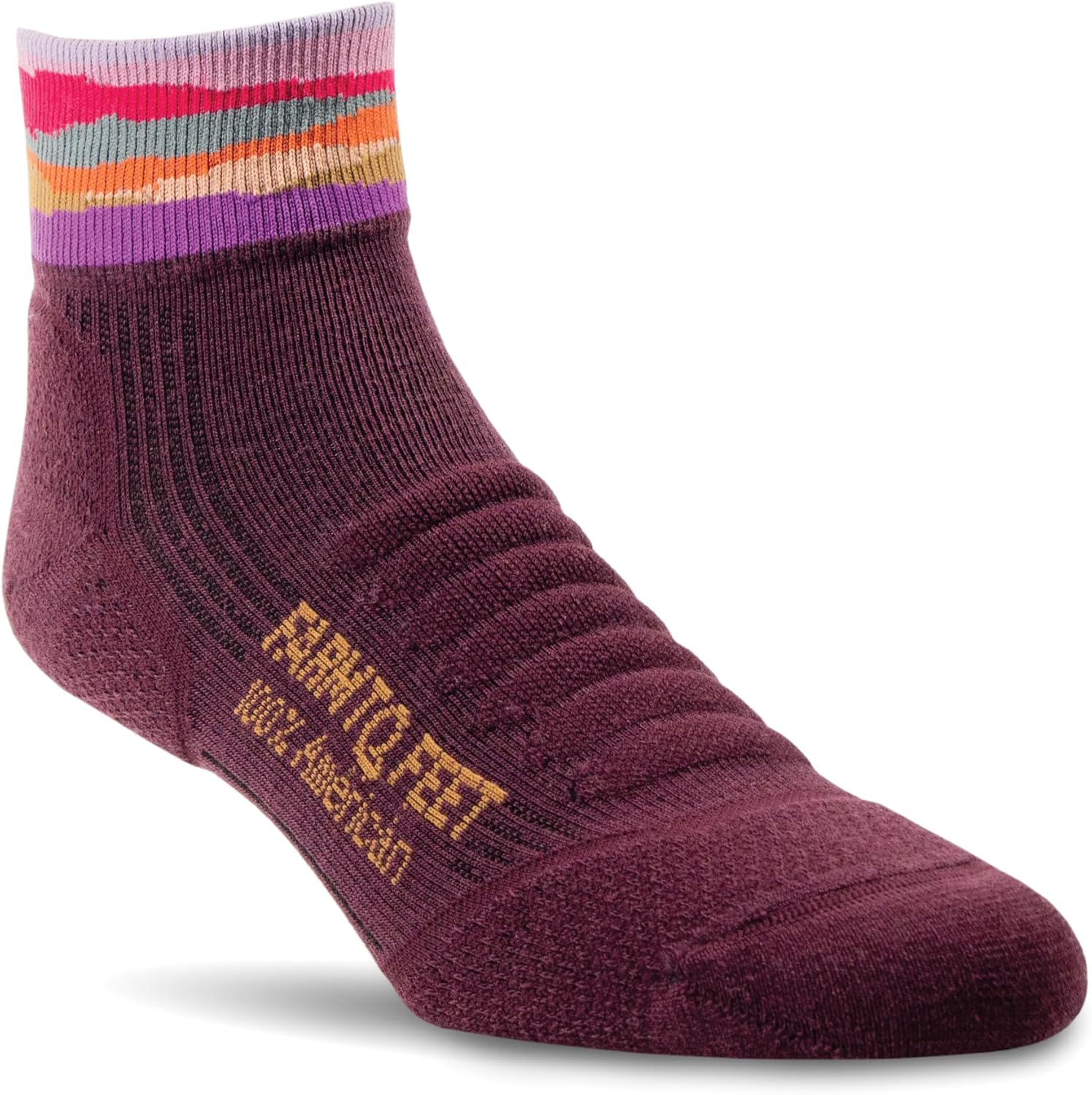 Farm to Feet Max Patch Light Cushion Technical 1/4 Crew Merino Wool Socks