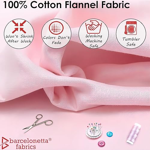 Miniatura 3 de Barcelonetta  Tela de franela de algodón  100% algodón  60 pulgadas de ancho  acolchado, manta, costura, pijama, camisa  Tela, sólido (negro, 2