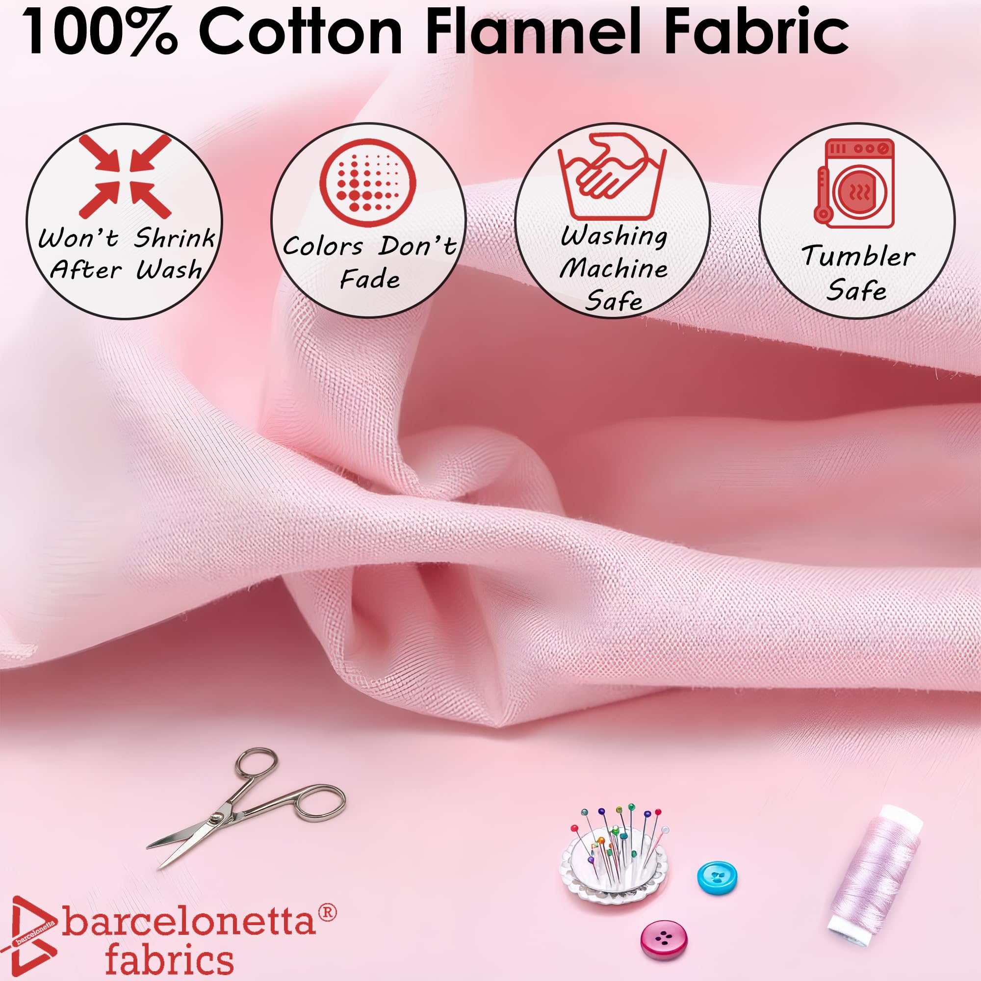 Amazon.com: Barcelonetta | Cotton Flannel Fabric | 100% Cotton 