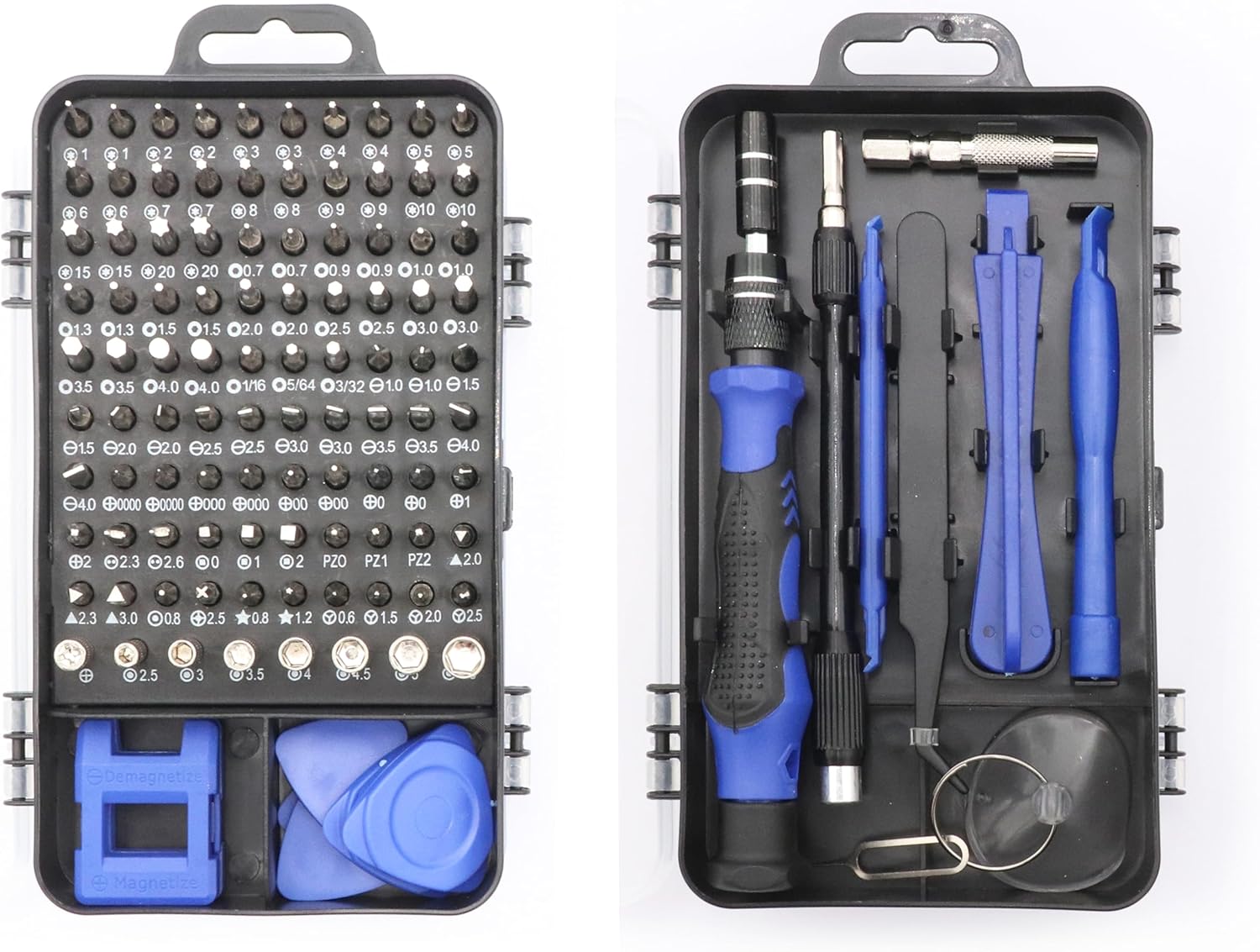 Precision Screwdriver Kit, 115 in 1 Electronics Repair Tool Kit, with Flexible Shaft, Extension Rod for Mobile Phone, Metal, Plastic (Blue)