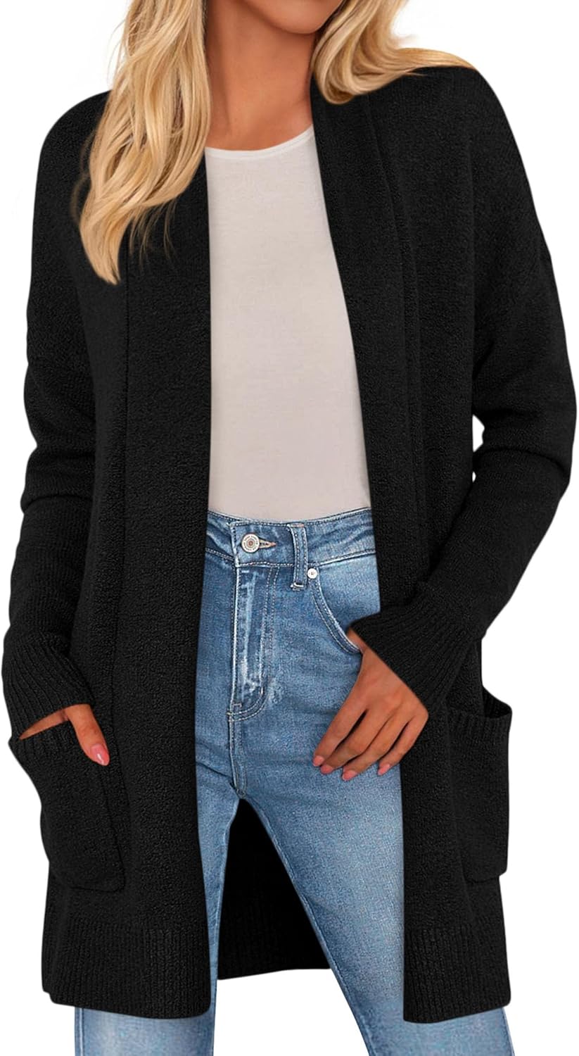 PRETTYGARDEN Women's Open Front Cardigan Long Sleeve Cozy Knit Sweaters Winter Fall Clothes 2025 Outerwear Coats