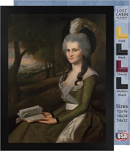 Lost Cabin Esther Boardman 1789 de Ralph Earl  Impresión en marco biselado negro  Reproducción de pinturas de obras de arte finas  Póster enmarcado