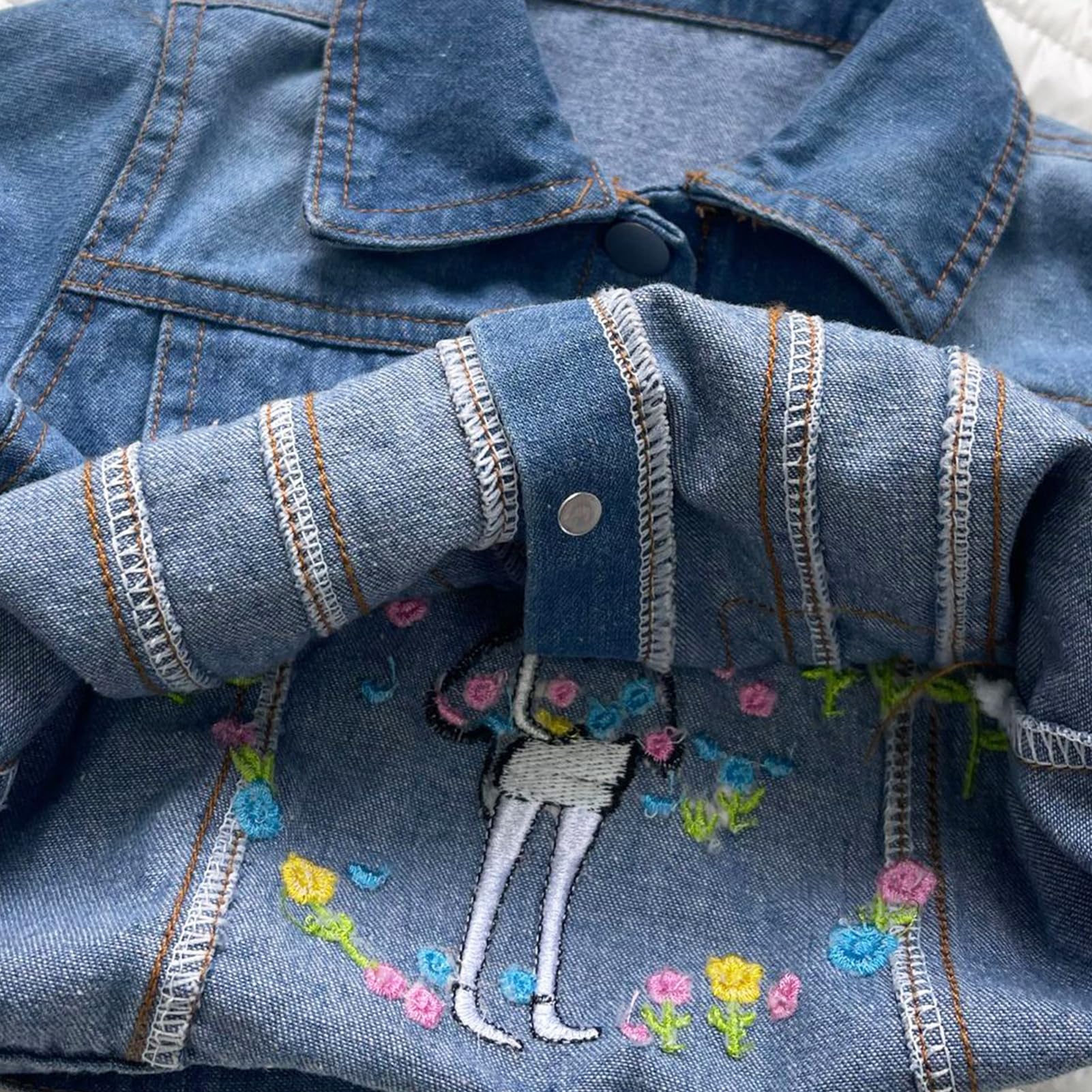 Dziewczęca kurtka dżinsowa słodka dziecięca na wiosnę jesień kurtka bawełniana kurtka denim