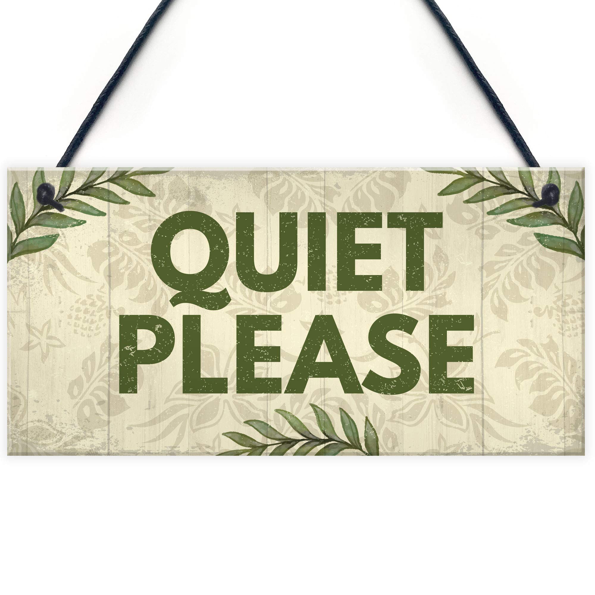 RED OCEANQUIET PLEASE Do Not Disturb Sign Shabby Chic Hanging Door Plaque Salon Treatment Bedroom Sign