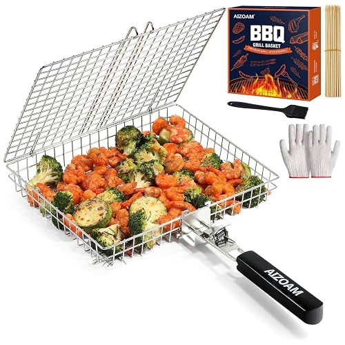 Grill Basket - Grill Baskets for Outdoor Grill, Stainless Steel