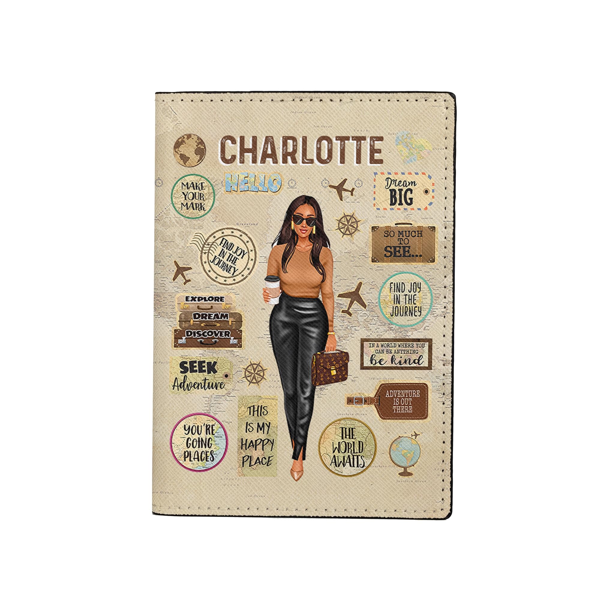 Personalized Woman with Name Just a Girl Who Loves Traveling Retro Passport Holder Gift for Traveler Custom Travel Accessory Passport Cover Girl