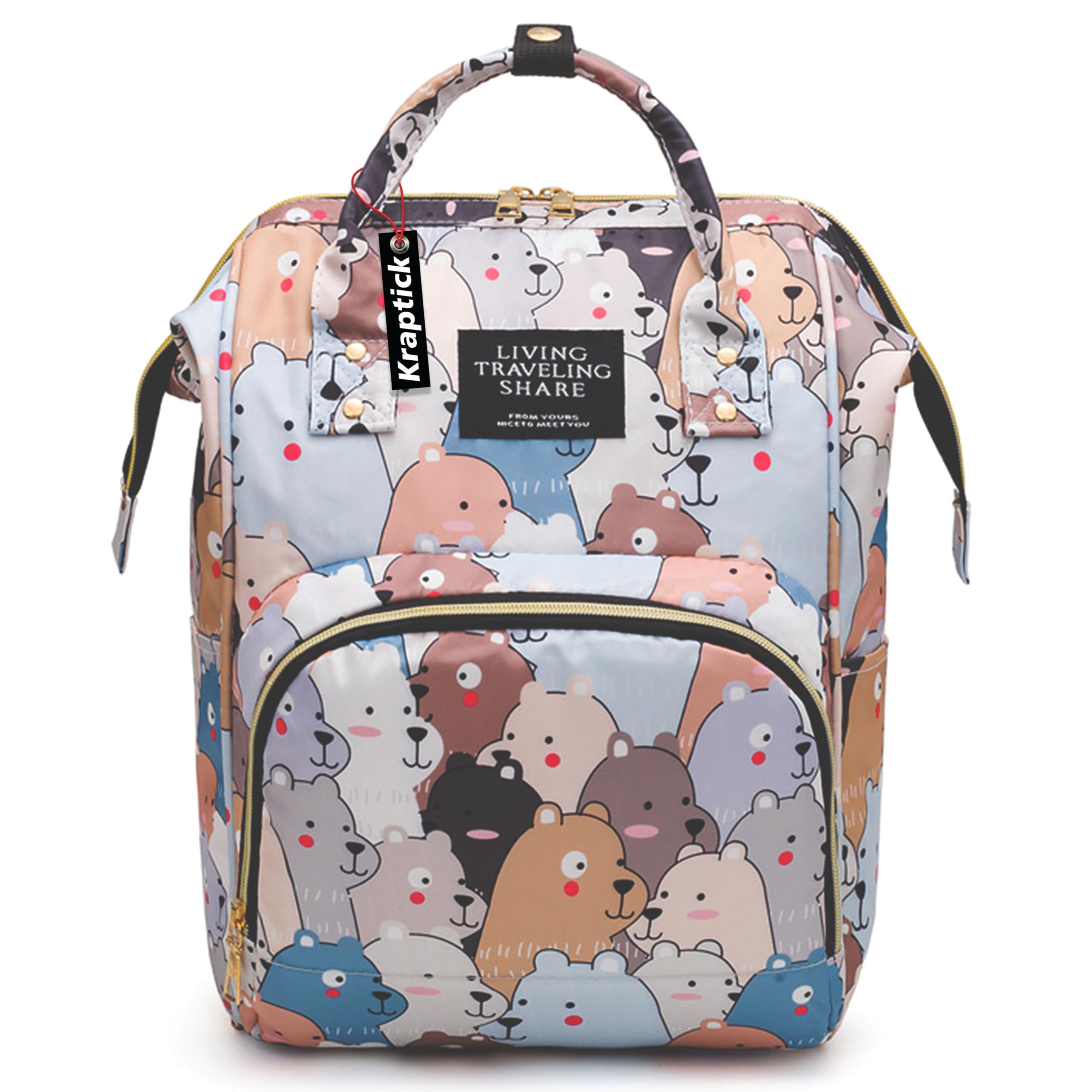 Kraptick Diaper Bags Backpack, Diaper Bags for Mom for Travel, Baby Diaper Bag, Maternity Bags for Mother and Baby, Nursing Bags for Mothers, Diaper Bag Handbag (ANIMAL PRINTED)-image-22