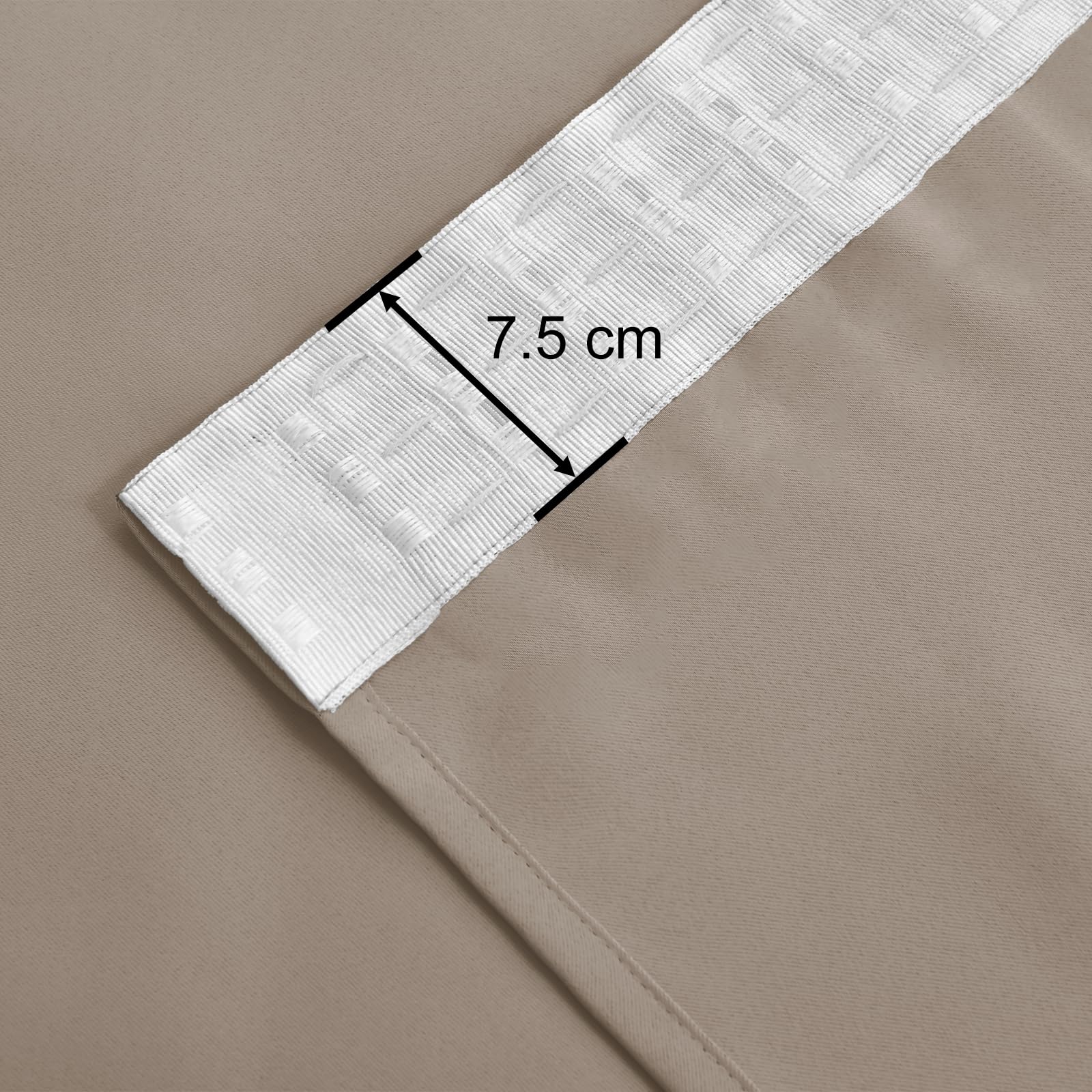 JIUZHEN Curtains, Taupe, Blackout, Thermal, 2 Panels, W 55.1" x L 96.5", Bedroom, Living Room, W 55.1" x L 96.5" (2 Panels) - Image 4