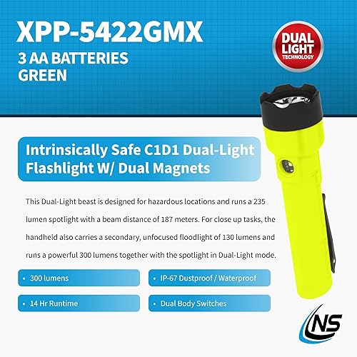 Miniatura 2 de Nightstick XPP-5422GMX X-Series Linterna de doble luz intrínsecamente segura con imanes duales, verdenegro