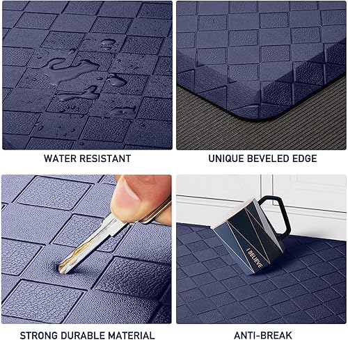 Vista 11 de HappyTrends - Tapete acolchado antifatiga de 17.3 x 28 pulgadas, grueso, impermeable, antideslizante, resistente, ergonómico, cómodo, para cocina