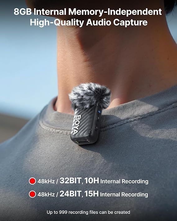 BOYA BOYAMIC 2 Wireless Lavailer Microphone for iPhone, Android, Camera