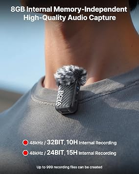 BOYA BOYAMIC 2 Wireless Lavailer Microphone for iPhone, Android, Camera