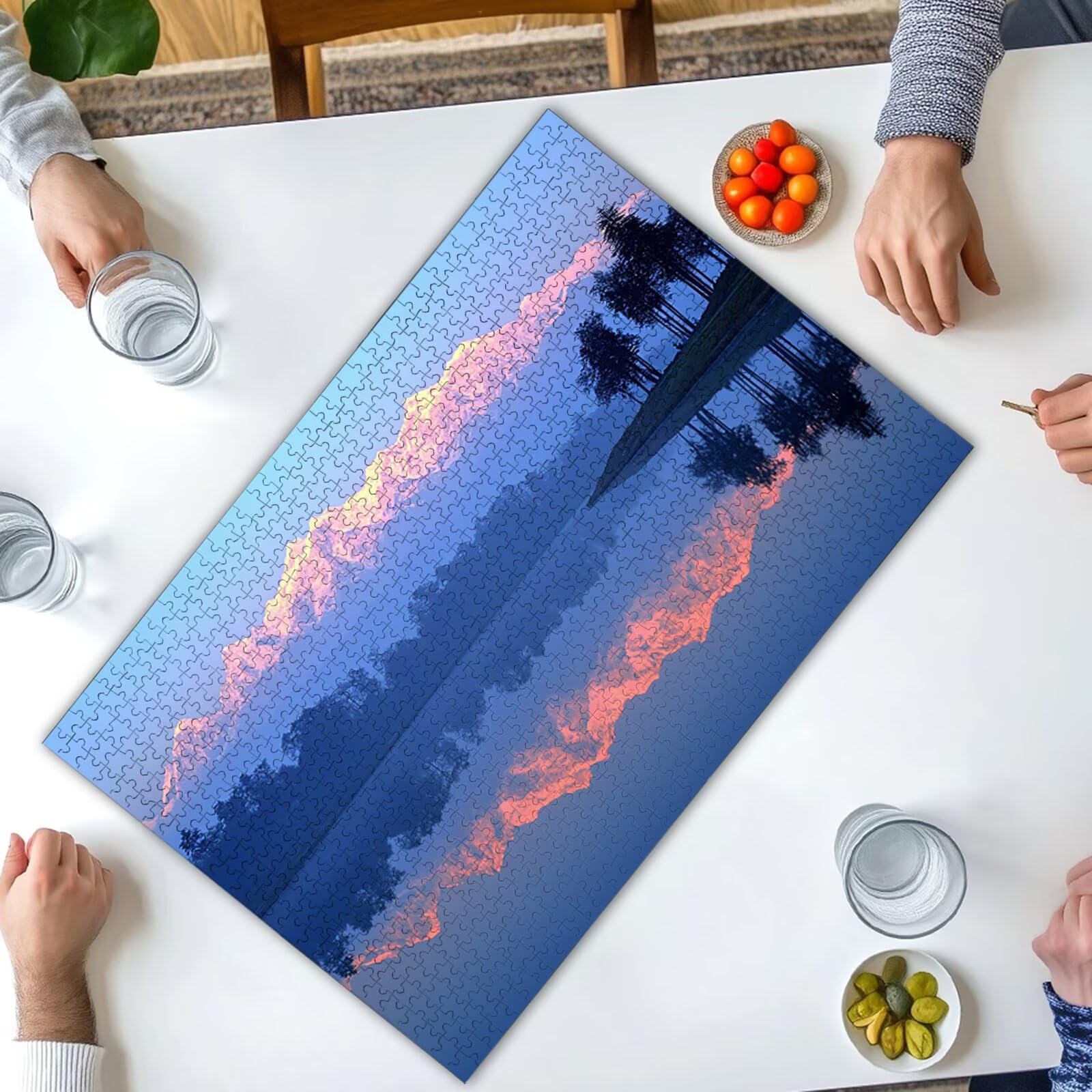 Puzzle 1000 elementów dla dorosłych, puzzle 1000 elementów krajobraz dla dorosłych i dzieci od 14 lat, gra koncentracyjna, duże puzzle jezioro z pudełkiem do dekoracji domu, prezent dla kobiety