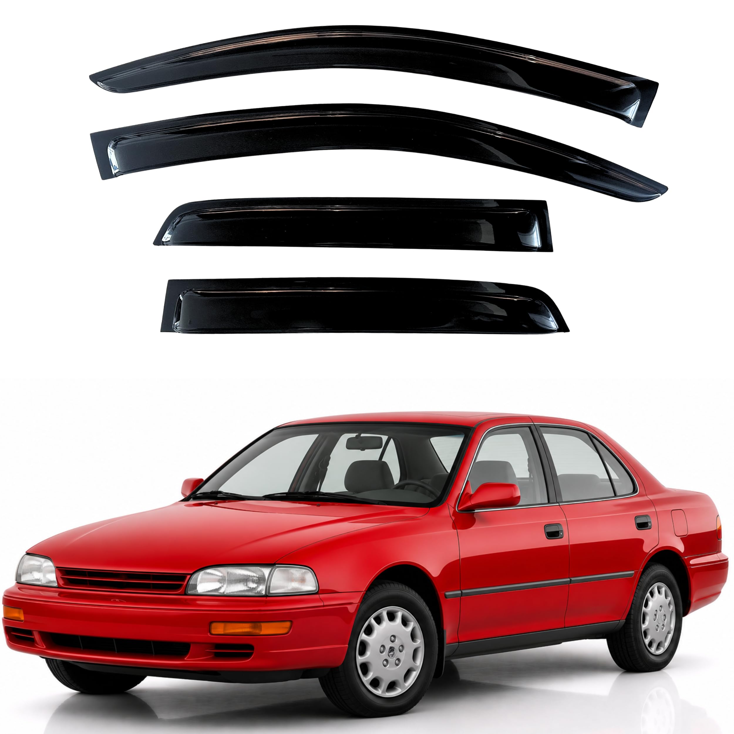 KPY Rain Guards Fit for 1992-1996 Toyota Camry, Out-Channel Window Visors Vent Wind Deflectors 4PC, Car Accessories for 92-96 Camry