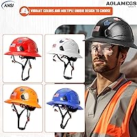 Vista 45 de Carbon Fiber Pattern Full Brim Hard Hat with Visor-OSHA Approved Construction Safety Helmet for Men Women,ANSI Z89.1 Vented Reflective Hardhat with