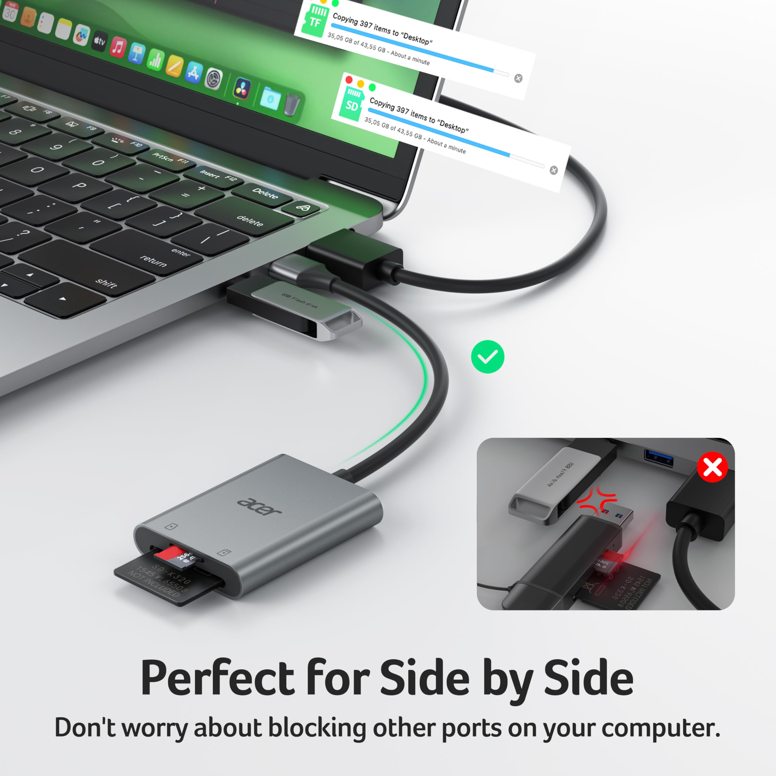 USB 3.0 Kaartlezer - Versie: USB 3.0 - SuperSpeed, Aansluiting 1: USB A