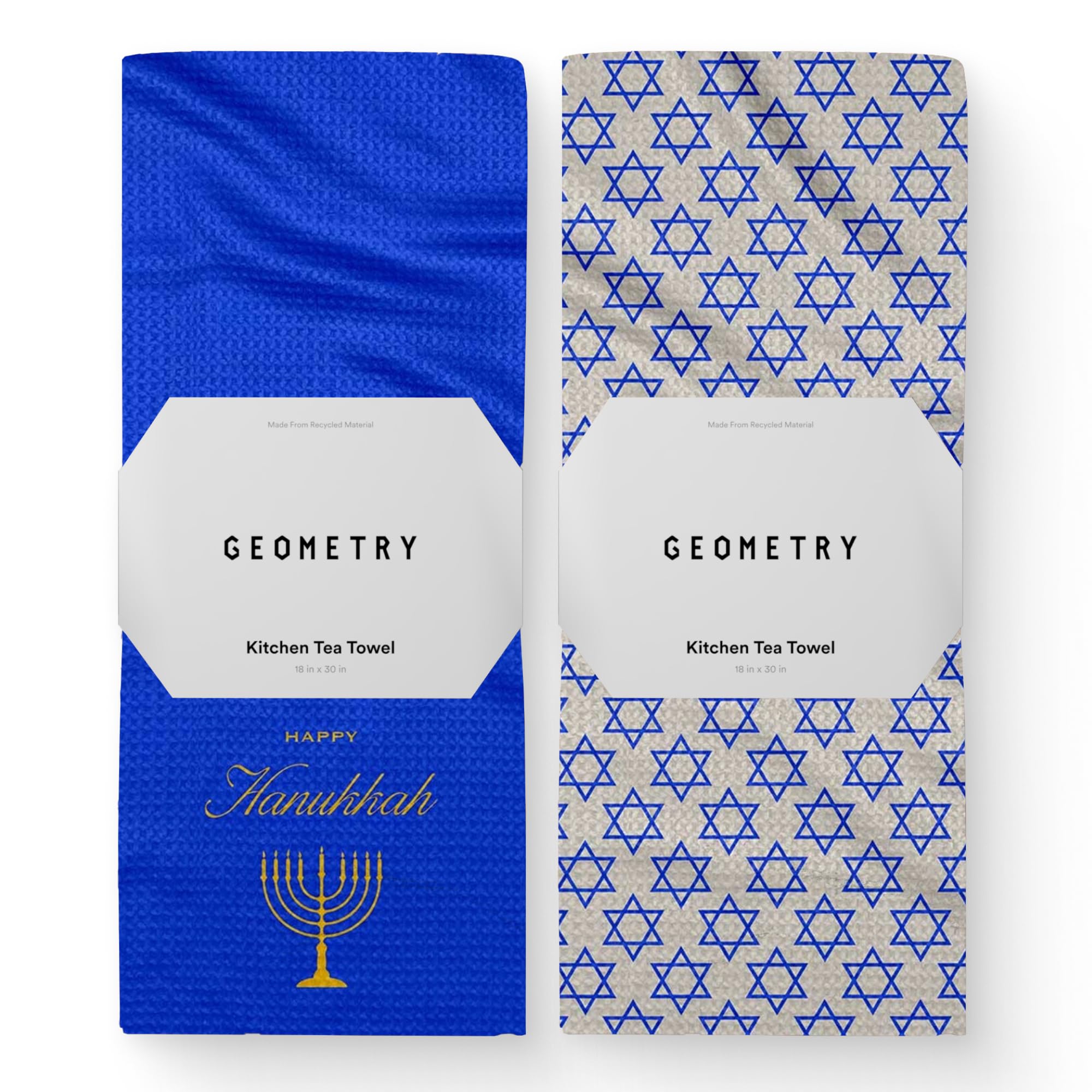 Amazon.com: GEOMETRY 聖誕廚房毛巾- 快乾超細纖維布洗碗巾適用於廚房乾燥- 優質快乾毛巾,2 件組(Davids Star +  快樂光明節(Hanukkah Happiness) : 居家與廚房