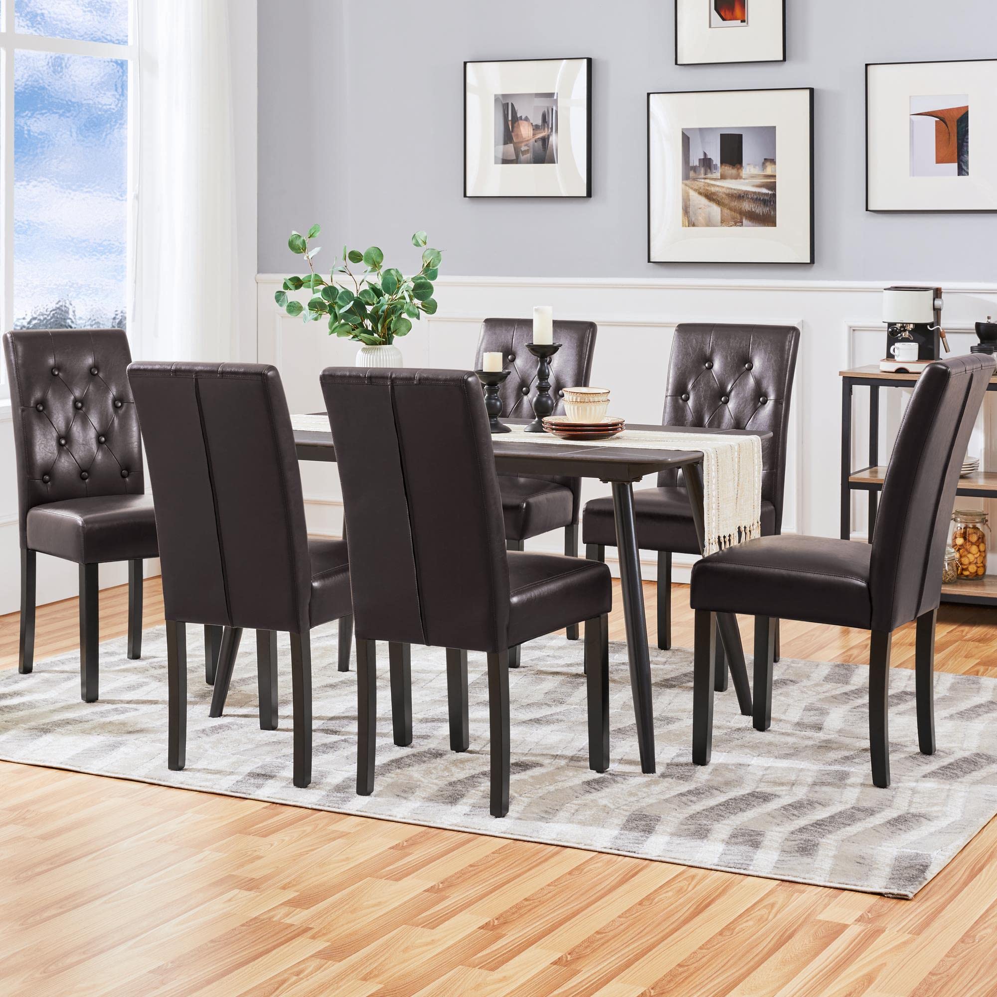 Amazon.com - Yaheetech Dining Chairs Set of 6 Modern Style