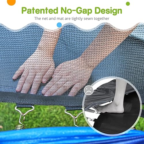 Miniatura 10 de Zupapa 1500LBS Weight Capacity No-Gap Design 15 14 12 10FT Trampoline for Kids with Safety Enclosure Net Outdoor Backyards Trampolines with Non-Slip
