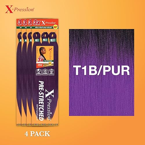 Vista 20 de Sensationnel X-Pression - Trenza sintética – Preestirada, 3 piezas de 58 pulgadas (350)
