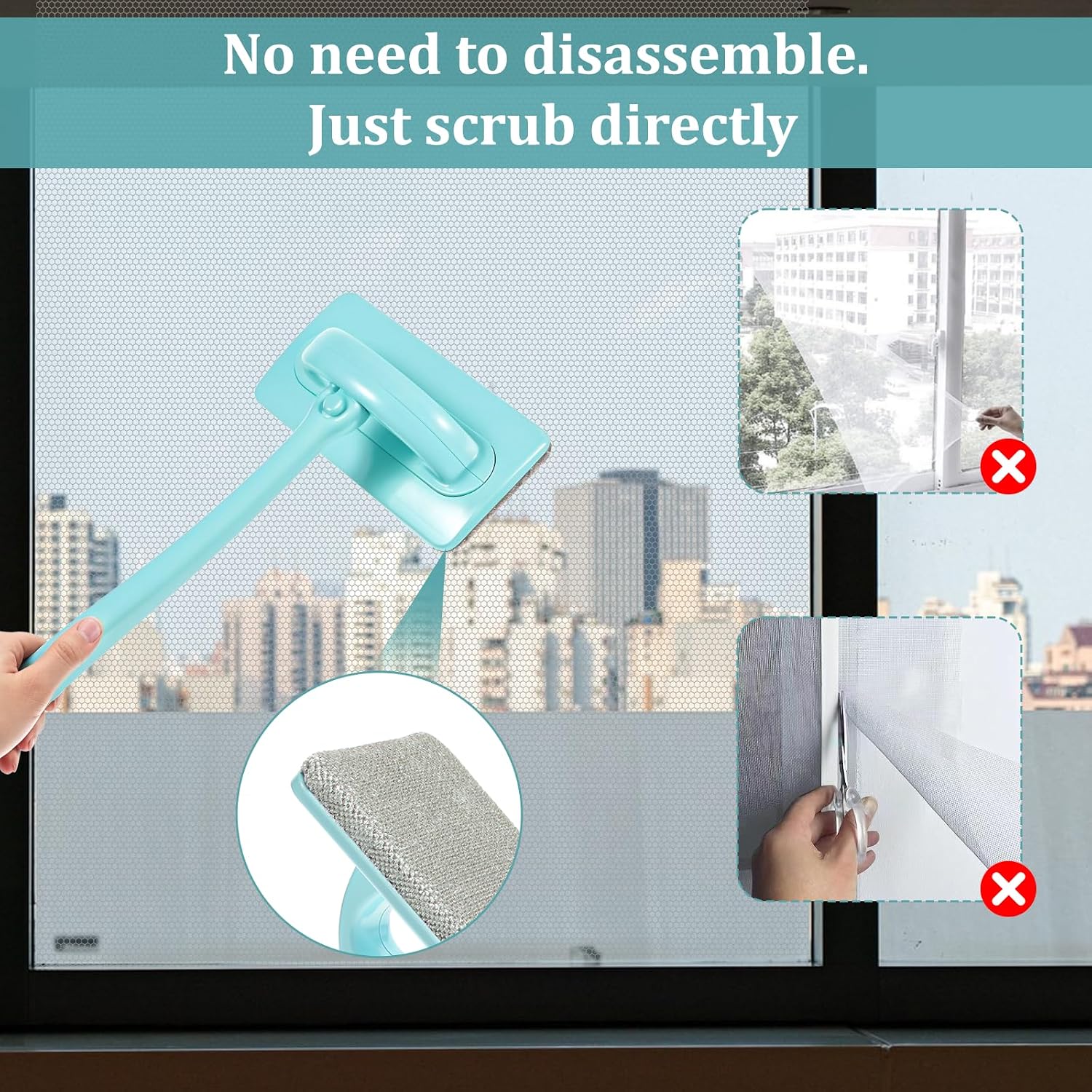 2 Pack Window Screen Cleaning Brush, 2 in 1 Mesh Screen Cleaner image 3