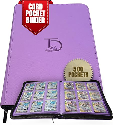 TopDeck carpeta con ranuras para 500tarjetas, álbum para tarjetas de colección intercambiables, 9tarjetas por página, con carga lateral, carpeta