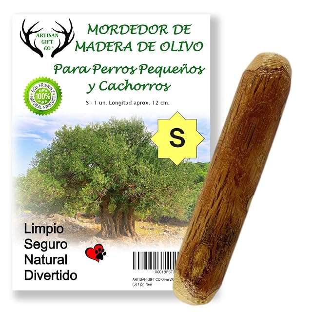 ARTISAN GIFT CO Mordedor de Palo de Olivo para Perros, S - 1 und. 12 cm