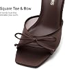 DREAM PAIRS Tacones para mujer de punta cuadrada abierta con moño, estilo vintage, slip on, stiletto alto sin espalda, sandalias elegantes para uso diario y fiestas 5
