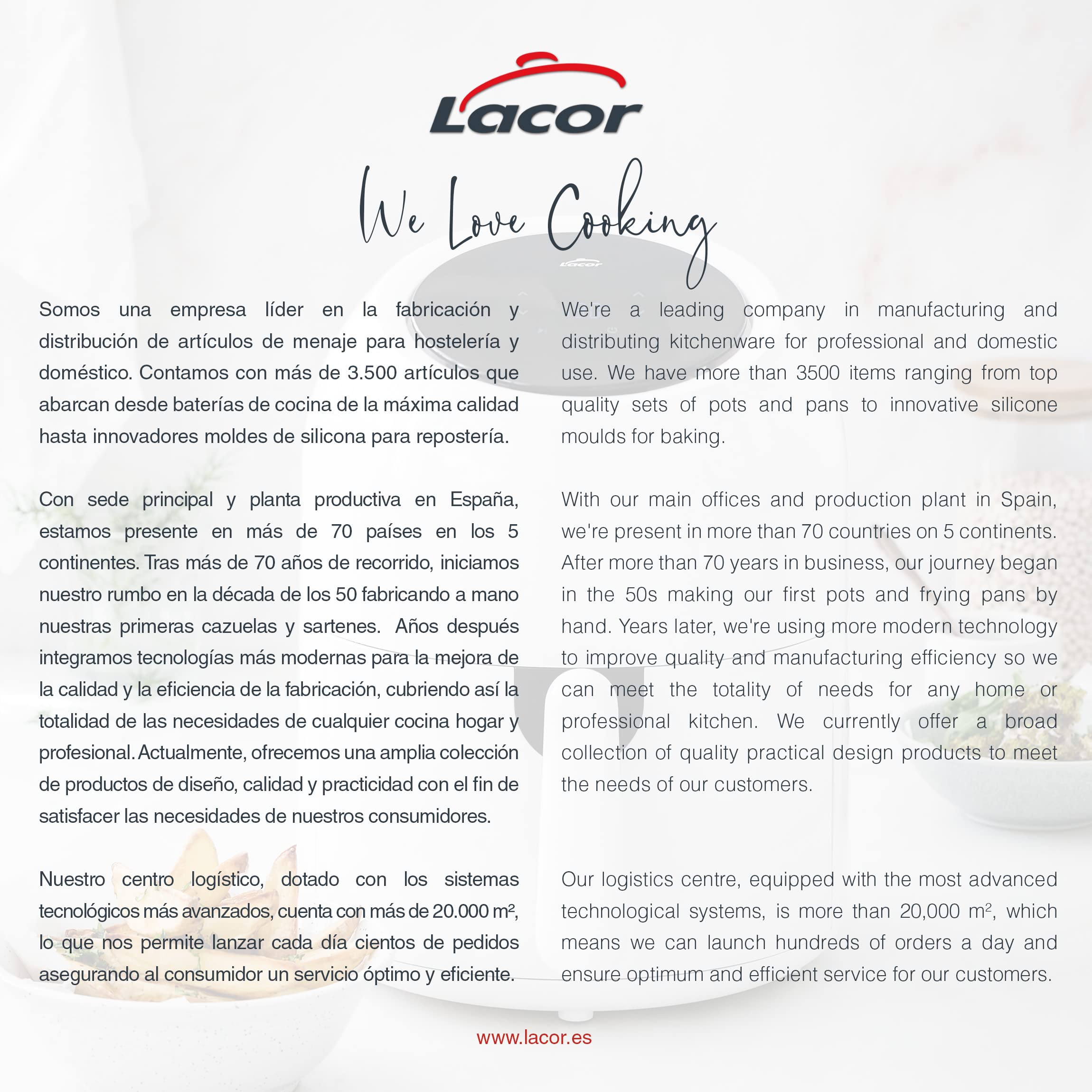 Lacor 69509 - Freidora Sin Aceite Vitalcook, Freidora Aire con Tecnología | Frituras crujientes y homogéneas; con 3 L de capacidad, ideal para cocina profesional y uso diario en casa, para el día a día