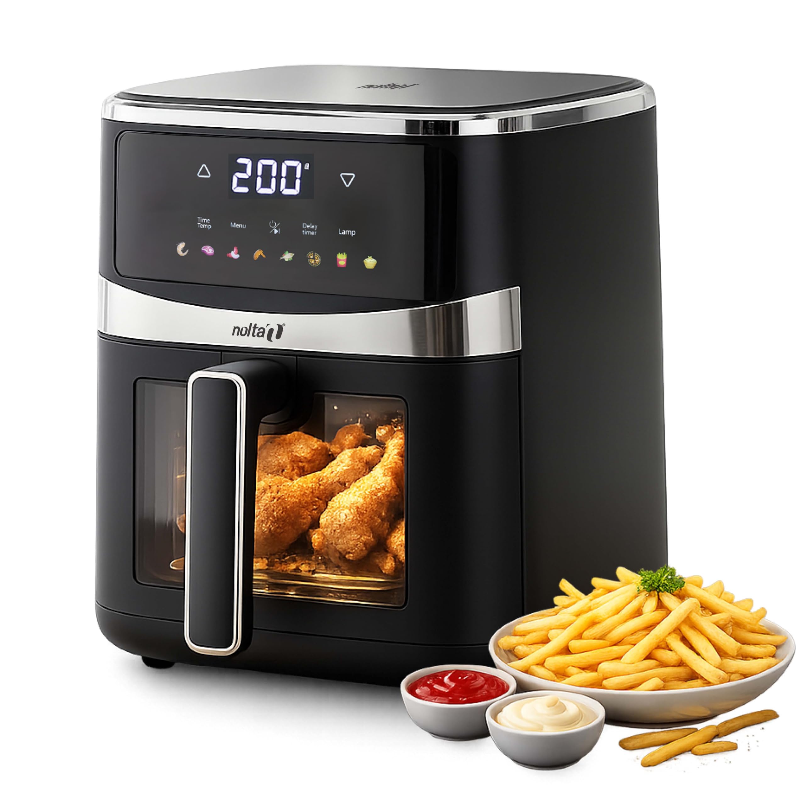Nolta Air Fryer (5 Ltr) 1500W - ISO Certified, 8 Cooking Presets, Touch Control, Timer + Schedule Option & Adjustable Temperature (Black)-image-36