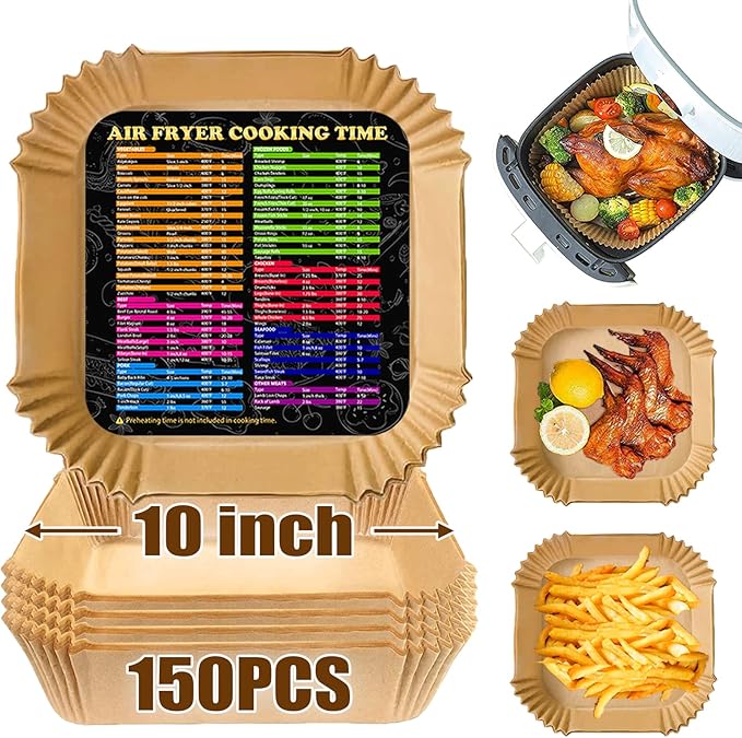 Air Fryer Liners for COSORI Air Fryer 6 QT, 10 Inch Large Air Fryer Parchment Paper Liners 150PCS for Chefman 8Qt