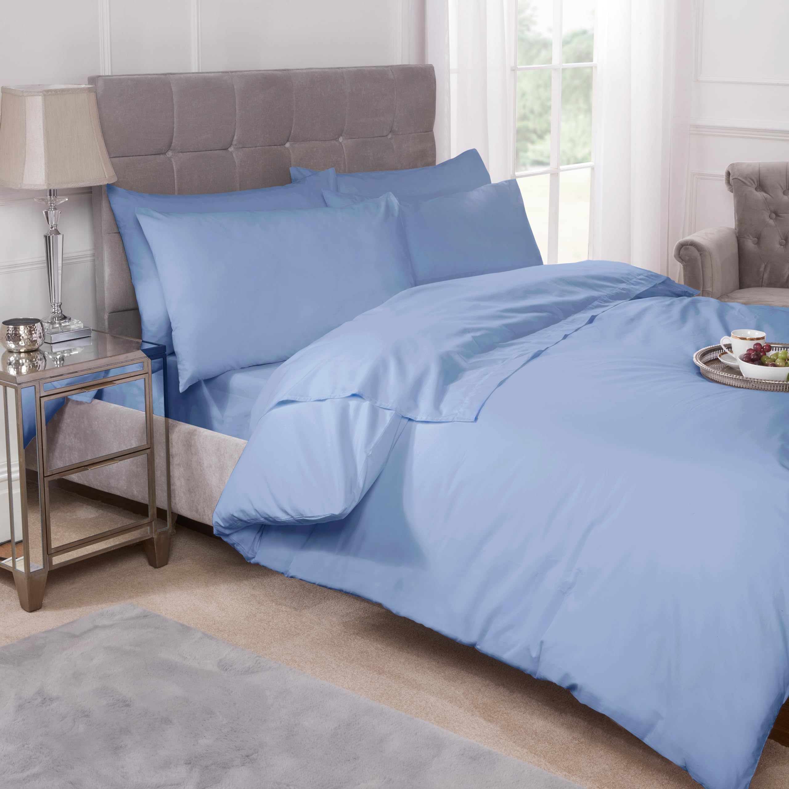 Emma Barclay 180 Thread Count Percale Duvet Set in Blue - Single Bed