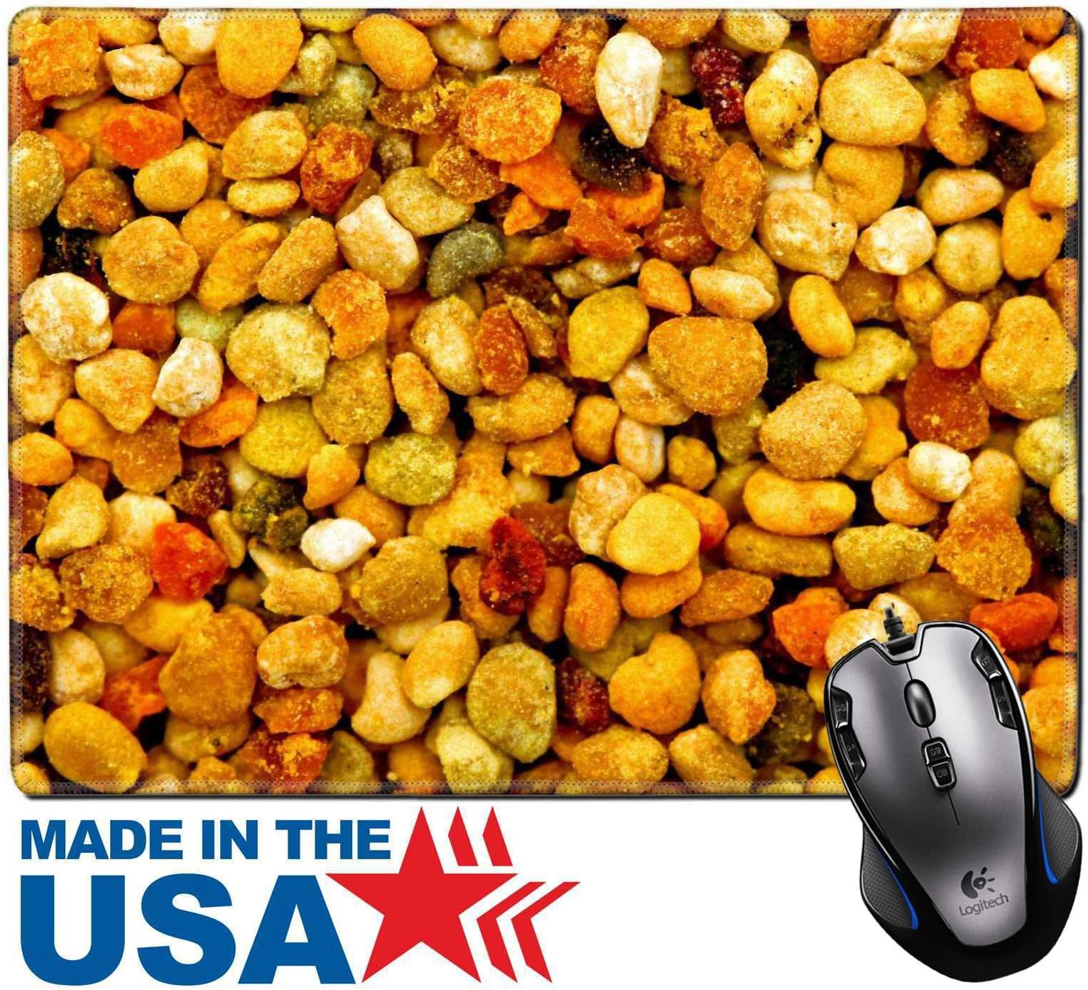 MSD Natural Rubber Mouse Pad/Mat with Stitched Edges 9.8  x 7.9  IMAGE ID: 9337427 Big bunch of bee pollen granules texture