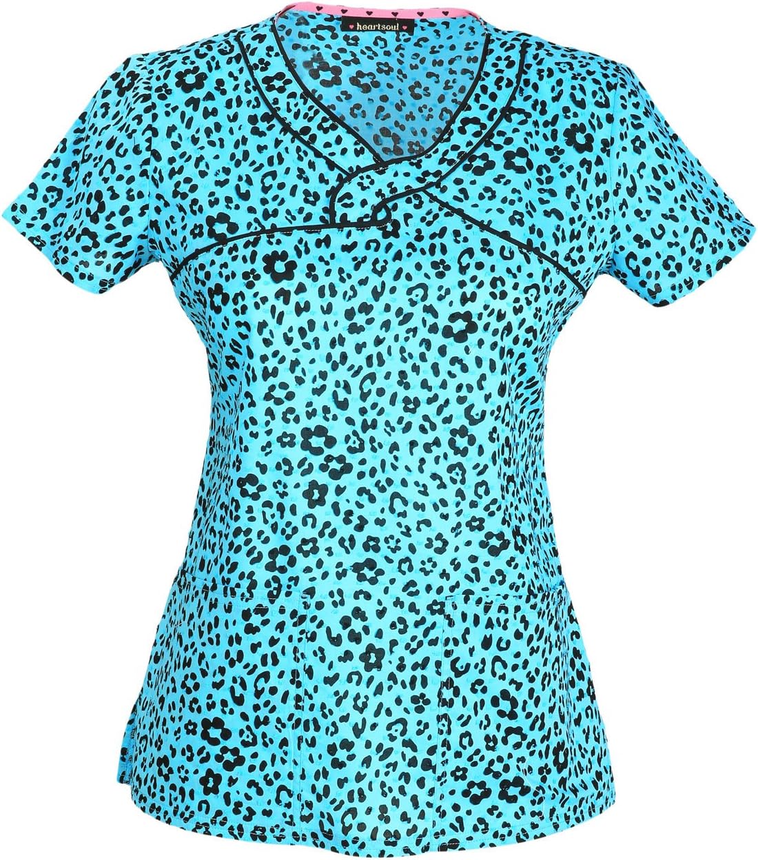HeartSoul Women's Pink Ribbon Scrub Top_Wild You were out Turquoise_S,20900