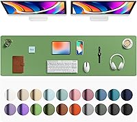 Vista 49 de Aothia Protector de escritorio de cuero, alfombrilla para ratón, alfombrilla de escritorio de oficina, secante de escritorio de cuero PU