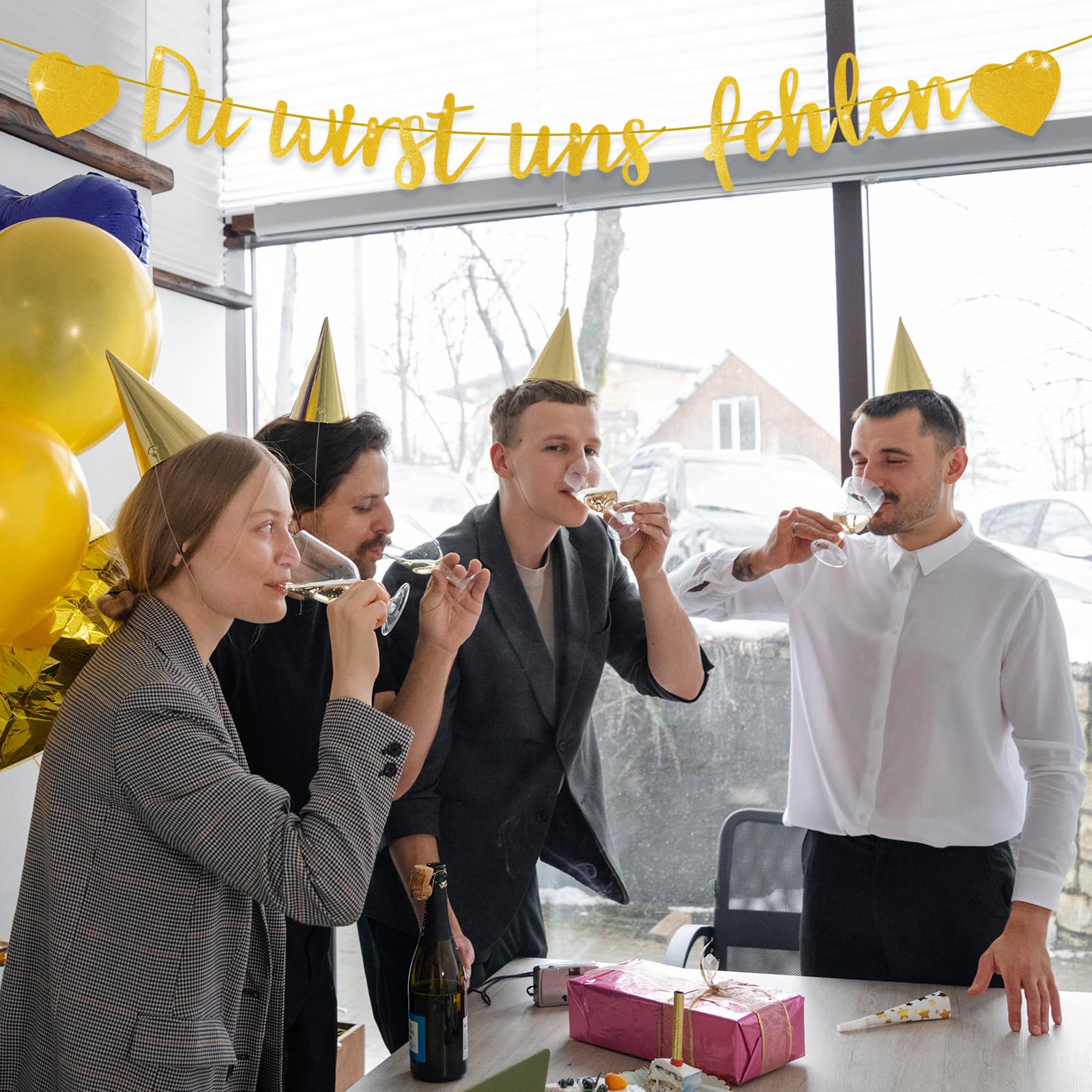 Topfunyy Please Leve by 9 striscioni Gold Glitter Party Ghirlanda per addio al nubilato, addio al nubilato, decorazione di fidanzamento