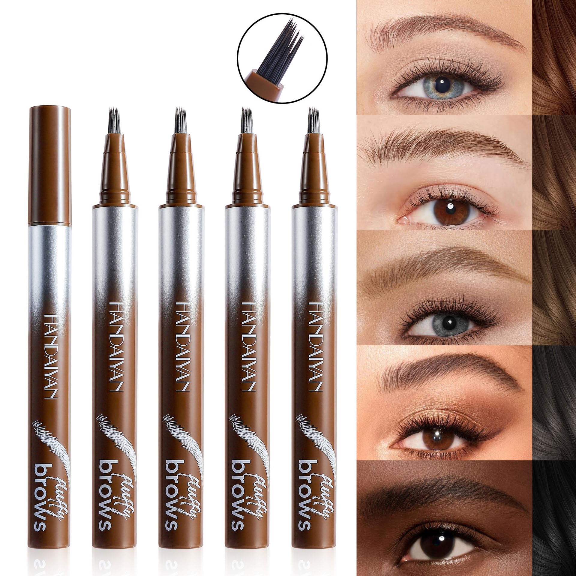 Brow Fection Angled Brush Eyebrow Pencil, Liquid Eyebrow Pen, Waterproof Long Lasting Hair-Like Strokes Microblading Brow Pen - Image 3