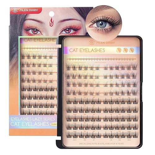 Miniatura 2 de 132 racimos de pestañas de ojo de zorro, pestañas de ojo de gato, extensiones de pestañas individuales con pestañas inferiores, rizo 4D, kit de