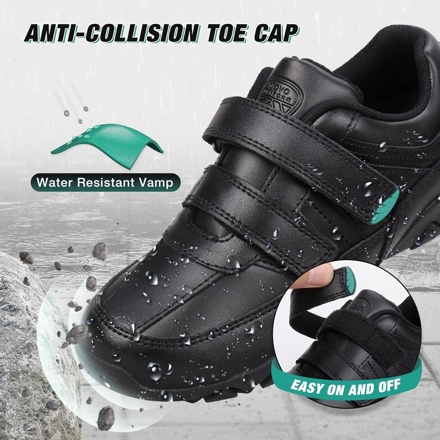 UOVO Boys School Shoes Uniform Black Dress Shoes for Kids - Image 4