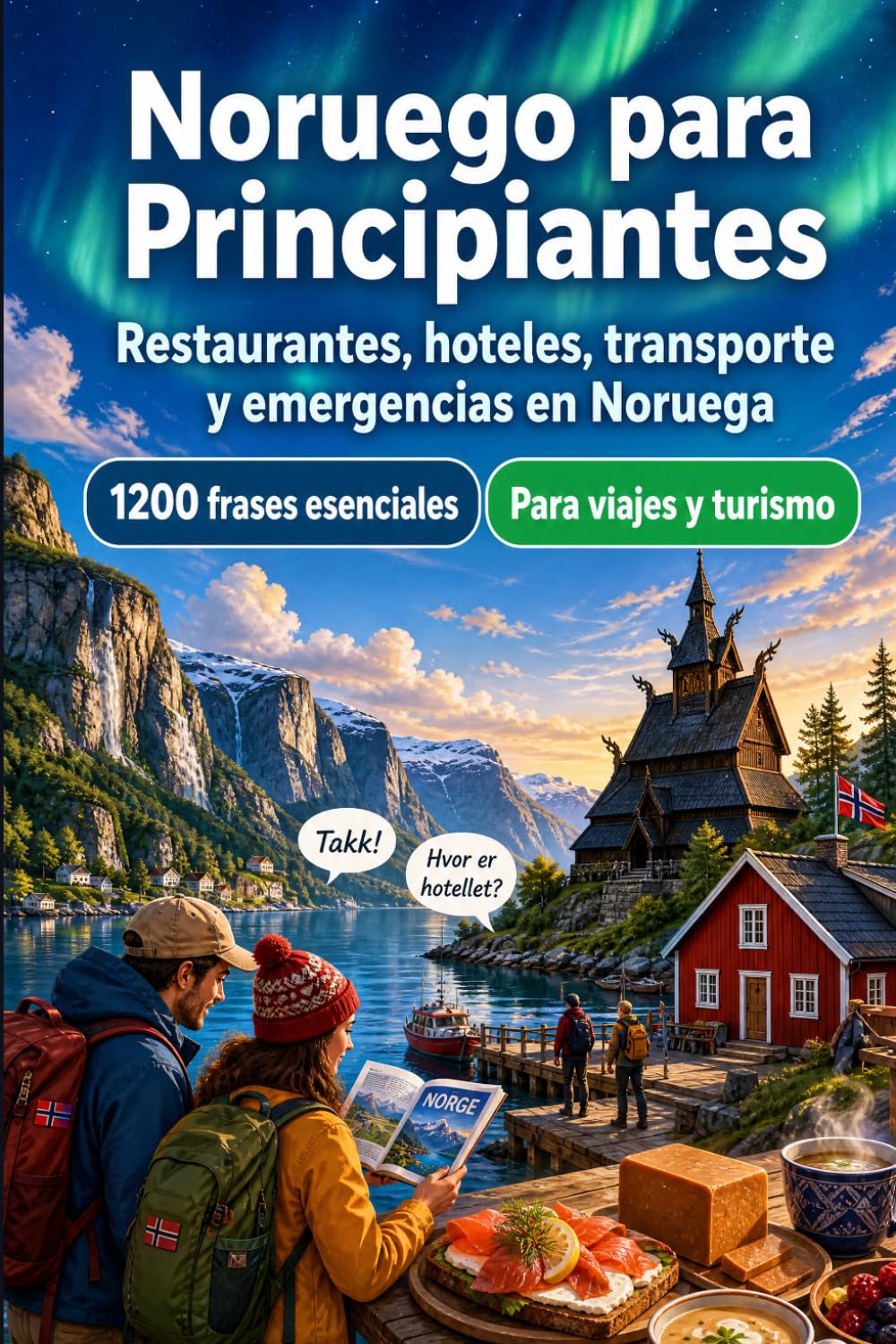 Noruego Para Principiantes: 1200 frases esenciales en Noruego para viajar en Noruega: Guía fácil de pronunciación, conversaciones cotidianas, restaurantes, hoteles, transporte, compras, emergencias