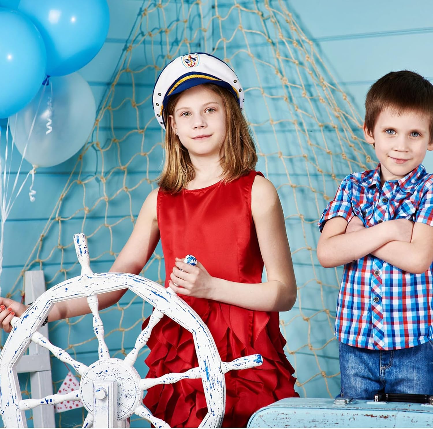 Decorative Fish Net, 3 Pack Brown Nautical Wall Decor, 2 x 1 m Cotton Rope Fishing Net for Ocean Theme Party & Beach Room Decor