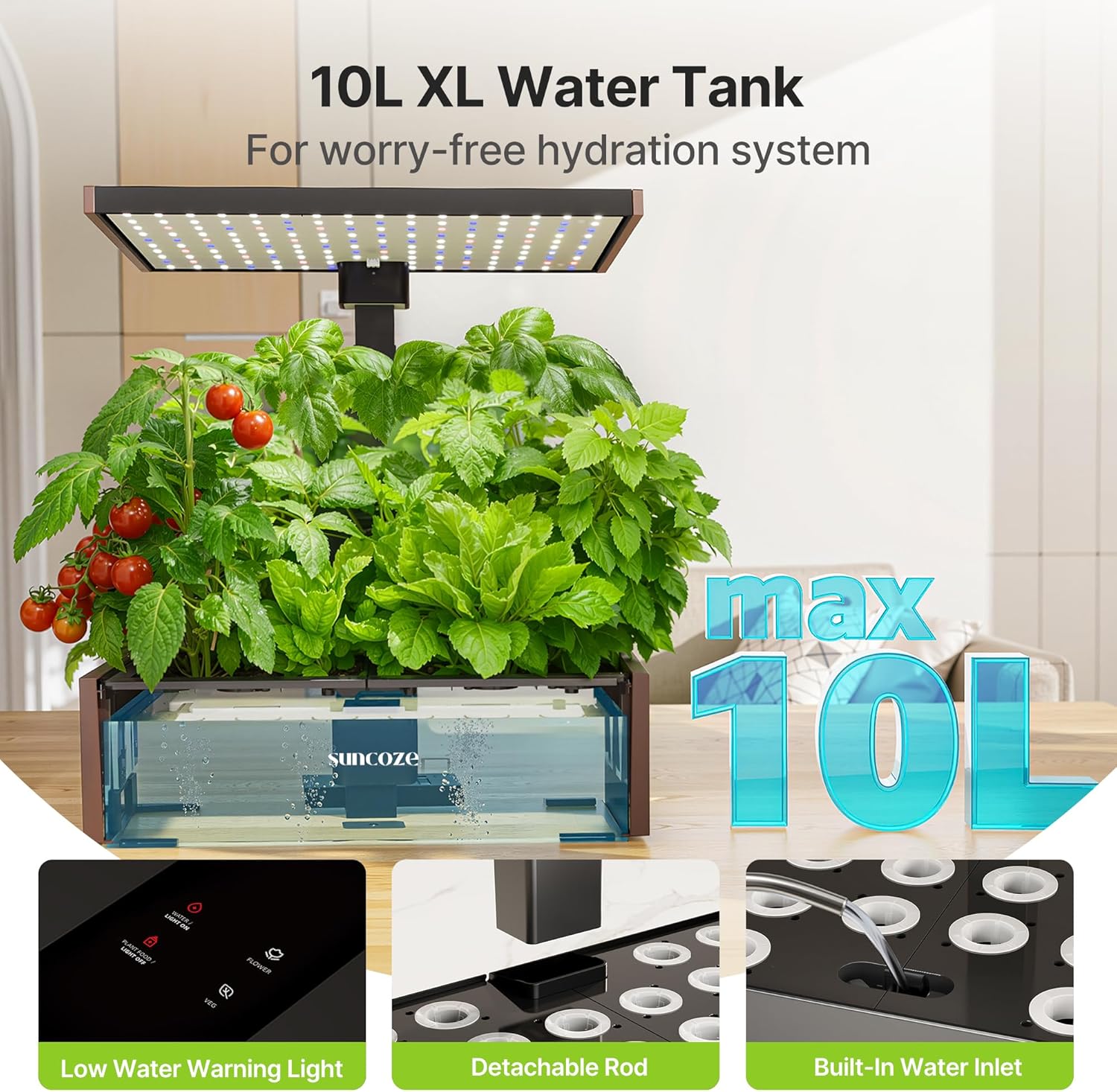 10L water tank with smart pump and water inlet