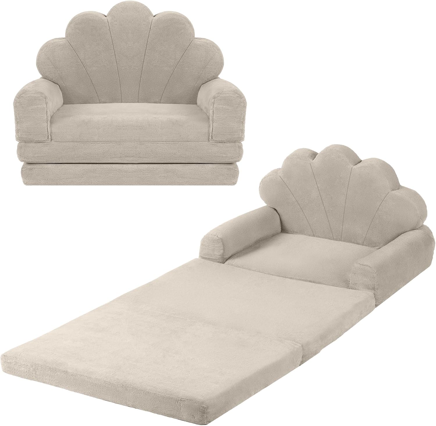 2-in-1 Kids Couch, Toddler Couch Fold Out, Comfy Toddler Chair, Convertible Kids Sofa to Lounger with Pocket and Removable Cover - Image 5