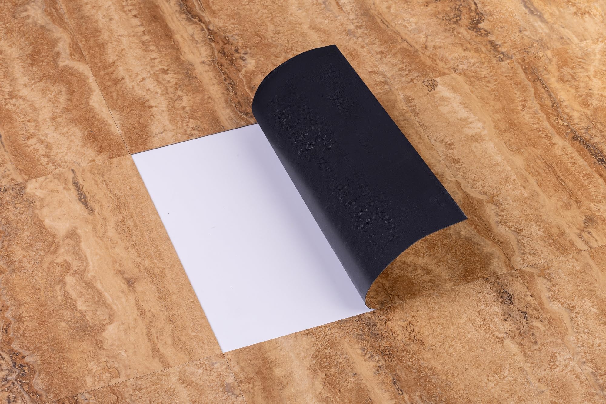 Suelo de vinilo autoadhesivo TRAVERTIN Porto, 30,48 x 30,48 cm (22 unidades/2,04 m²), tablones de vinilo autoadhesivos, laminados, lavados, antideslizantes, resistentes al agua