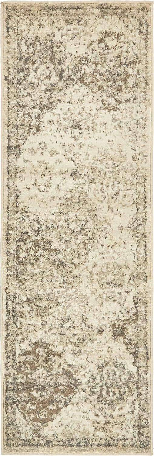 Unique Loom Tuareg Collection Vintage Distressed Traditional Area Rug (2' 0 x 6' 0 Runner, Beige/ Brown)