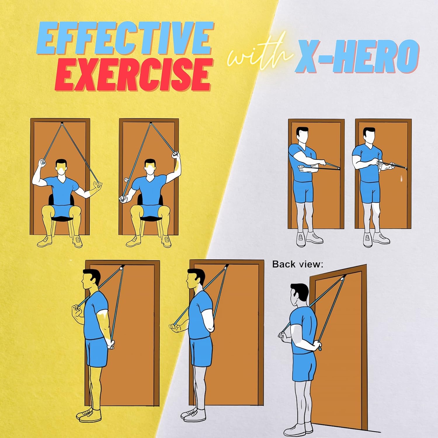 X-hero Shoulder Pulley Exercise with Arm Rehab Pulley System (Metal Bracket) for Physical Therapy Exercise Equipment, Over The Door Pulley Rehabilitation & Stretching Rope, Range for Frozen Shoulder : Health & Household